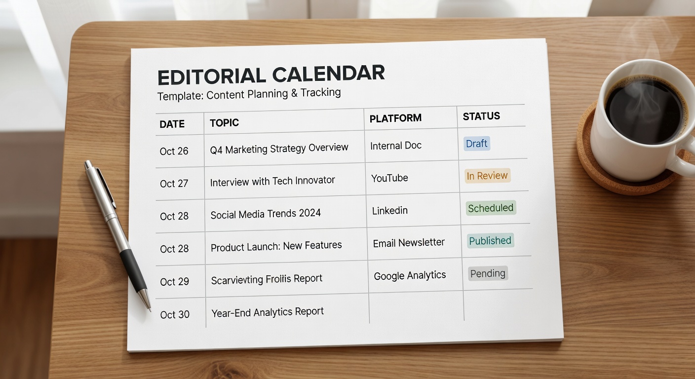 Editorial Calendar Template